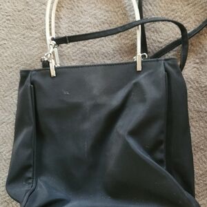 Reebok Carolina Panthers Black Shoulder Bag with Silver Accents